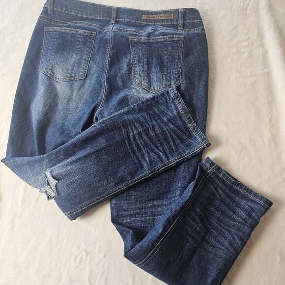 Standards & Practices Jeans 18 Women’s Plus Medium Blue Wash distressed - Picture 14 of 15